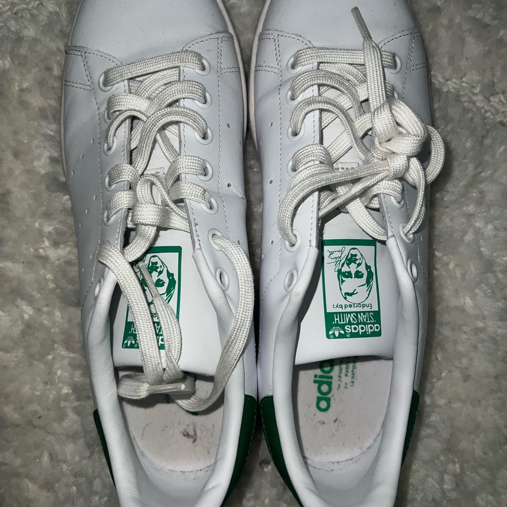 Adidas Stan Smith White and Green Sneakers
